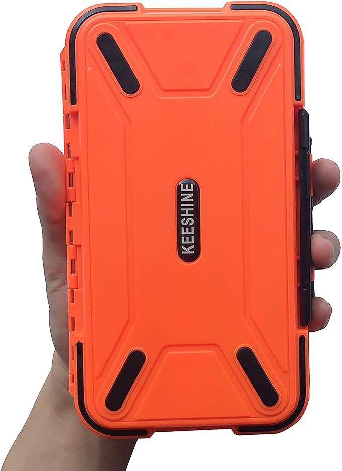 SMALL Fishing Tackle Box, Floating Storage Box, Double-Sided Fishing Lure Box with Adjustable Dividers Storage Jewelry Organizer Making Kit Container for Lure Hook Beads Earring Tool(Orange)