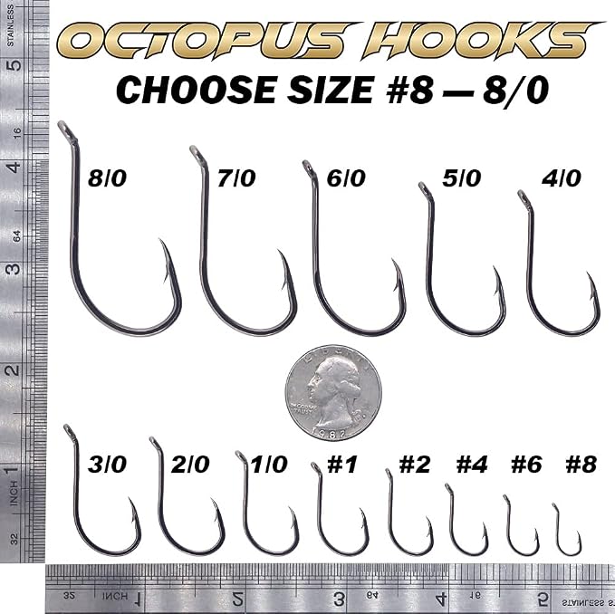 Octopus-Hook-Fishing-Beak-Circle-Hooks-Freshwater-Red-Black-100-50 Pack