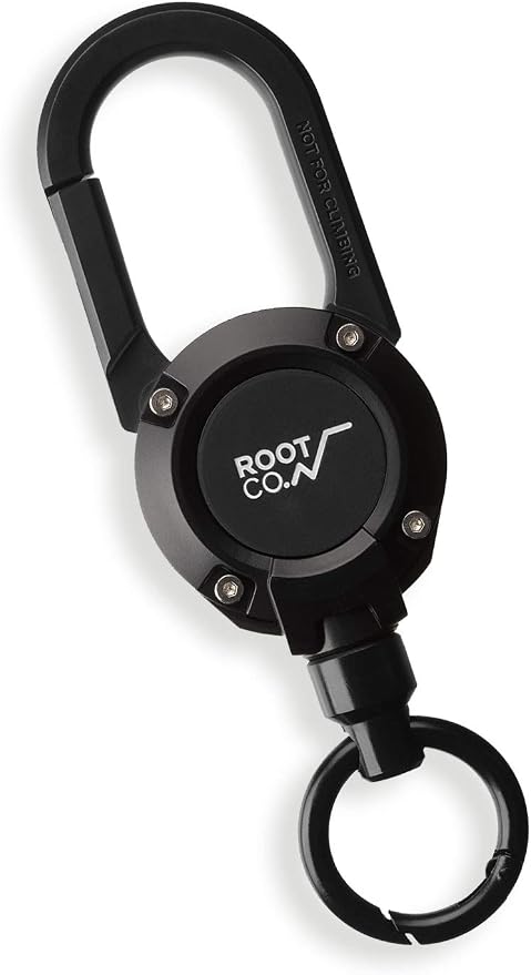 ROOT CO. GRAVITY MAGREEL, Retractable Badge/iPhone Case/Key Holder with Carabiner Clip | 33.4" / 85cm Reel Reel