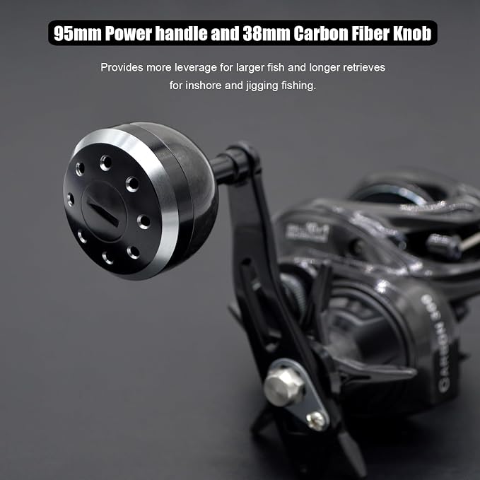 Carbon 300 Baitcasting Fishing Reel, High Line Capacity Baitcaster Reels, 6.3:1 Gear Ratio, 10+1 Stainless Steel Ball Bearings, 10 Button Magnetic Brakes, Carbon Fiber Frame and Side Covers