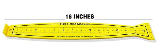 Fish Measuring Board - 32in Folding Fishing Ruler Lightweight Bump Board - Easy to Read and Portable Crab & Fish Measure Device, Fish Ruler for Boat, Kayak, Yellow