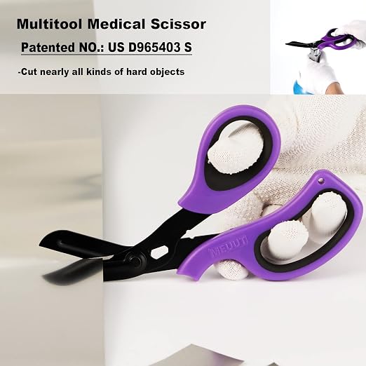 MEUUT 2 Pack Trauma Shears Bandage Scissors for Left and Right Hand- Medical Supplies with 8 inch Heavy Duty Medical Scissors for EMT Workers Nurses