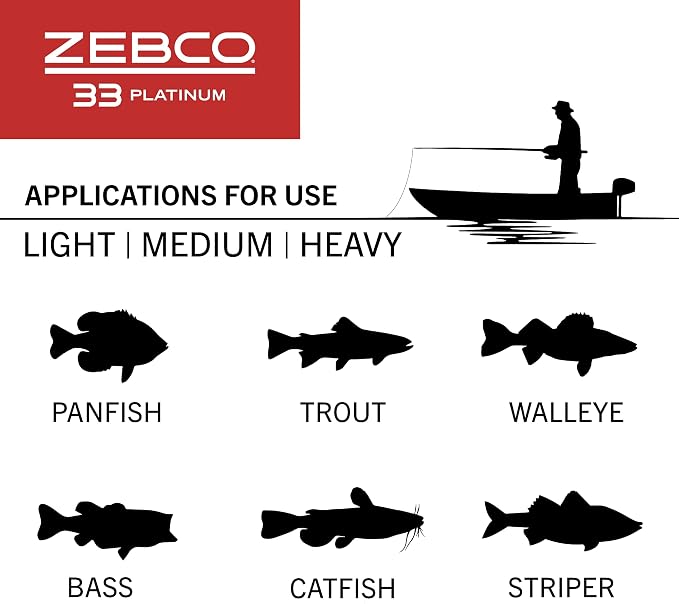 Zebco 33 Platinum Spincast Reel and Fishing Rod Combo, Anti-Reverse Clutch