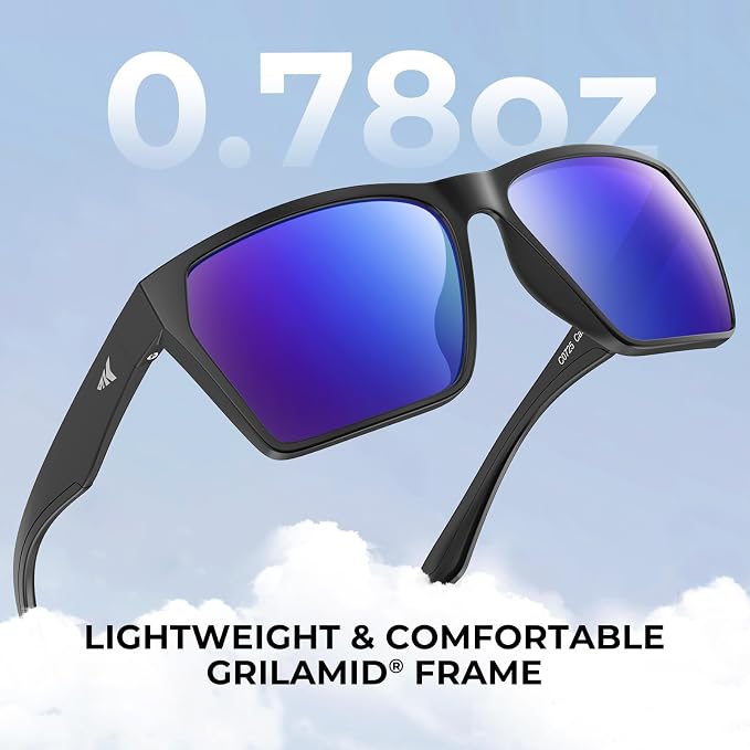 KastKing Beartrap Polarized Sports Fishing Sunglasses, With PuriVex Protective Lens Coating, Square Frame Design, Men Women