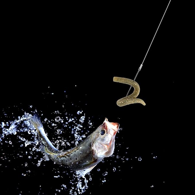 Dr.Fish 100 Pack Aberdeen Fishing Hooks Freshwater, Straight Shank Light Wire Worm Hooks for Bass/Crappie/Bream/Bluegill/Panfish