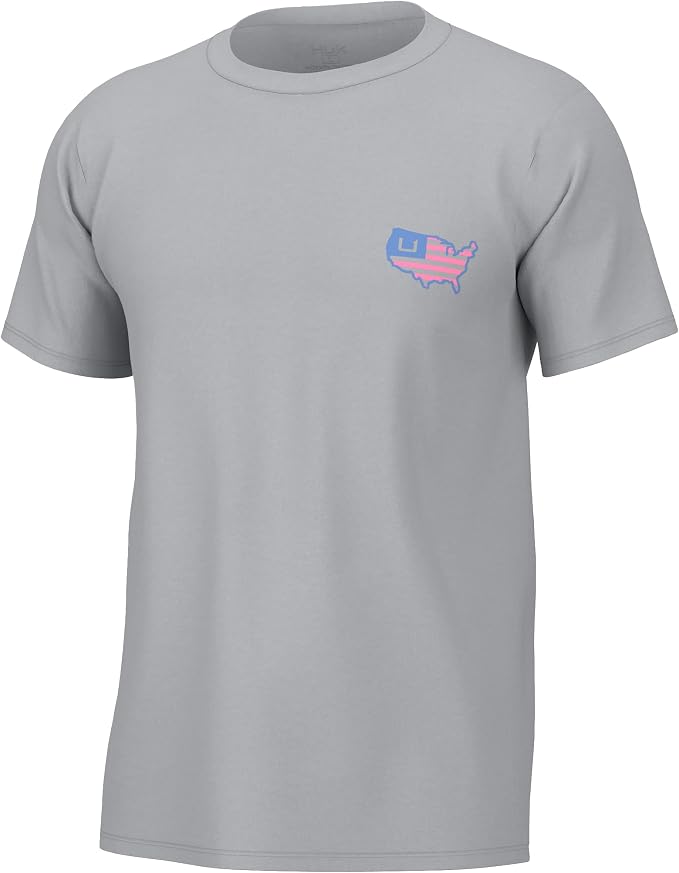 HUK Mens Performance Fishing Logo Tee, Short Sleeve T-Shirt for Men