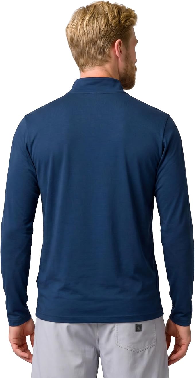 Reel Life Men's Jax Beach - Quarter-Zip Long Sleeve, Sun Shirts for Men, UPF 50+, Quick-Dry, Lightweight UV Shirts for Men
