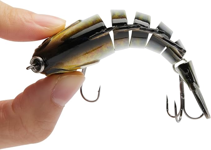 BASSDASH SwimPanfish Multi Jointed Panfish Bluegill Swimbaits Hard Topwater Bass Lures Fishing Lure Crank Saltwater 3.5in/0.85oz