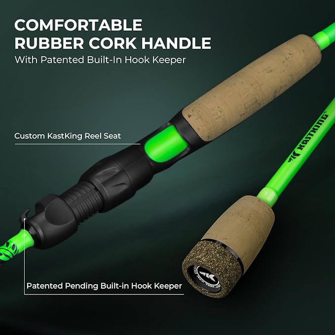 KastKing Zephyr Dual-Tip Fishing Rod and Reel Combo,Spinning & Baitcaster Combo,Dual Tips Section for Different Powers,IM6 Graphite 2-Piece Rod with Extra Tip,Sensitive & Powerful,Freshwater Fishing