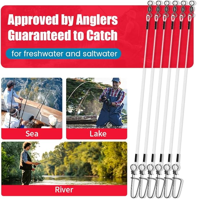 YOTO Fluorocarbon Wire Leader for Fishing - 100% Invisible & Strong Leader for Bass, Trout, Pike, and Walleye – 20lb to 80lb Test, Fishing Leader for Freshwater & Saltwater