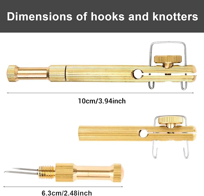 Fishing Line Hook Knot Tying Tool, 1pcs/2pcs Copper Practical Knot Line Tying Knotting Tool Portable Fast Fishing Tie Hook