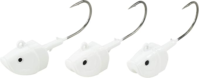 2oz White Shad Jig Head - 3 Pack