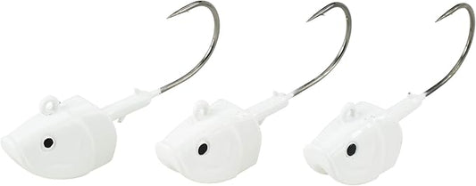 2oz White Shad Jig Head - 3 Pack