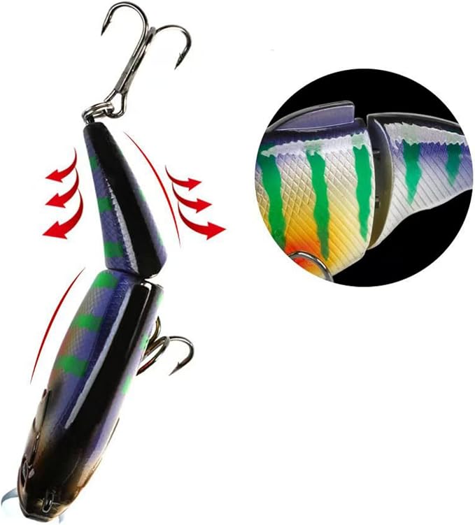 5 Pack Glide Bait Set for Bass Topwater Fishing Lures with Square Bill Crankbait Surface Hard Lure Jointed Swimbait Hooks for Freshwater Saltwater Trout Walleye Pike
