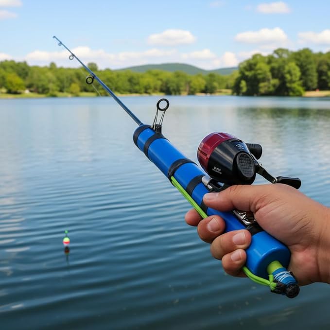 Catapult Fishing Rod, Compact Slingcaster Fishing Rod, Slingshot Reel Adjustable Latex Tuberocket Launcher Fishing Pole, High Elasticity Casting Tool for Freshwater & Saltwater Fishing Travel Hunting