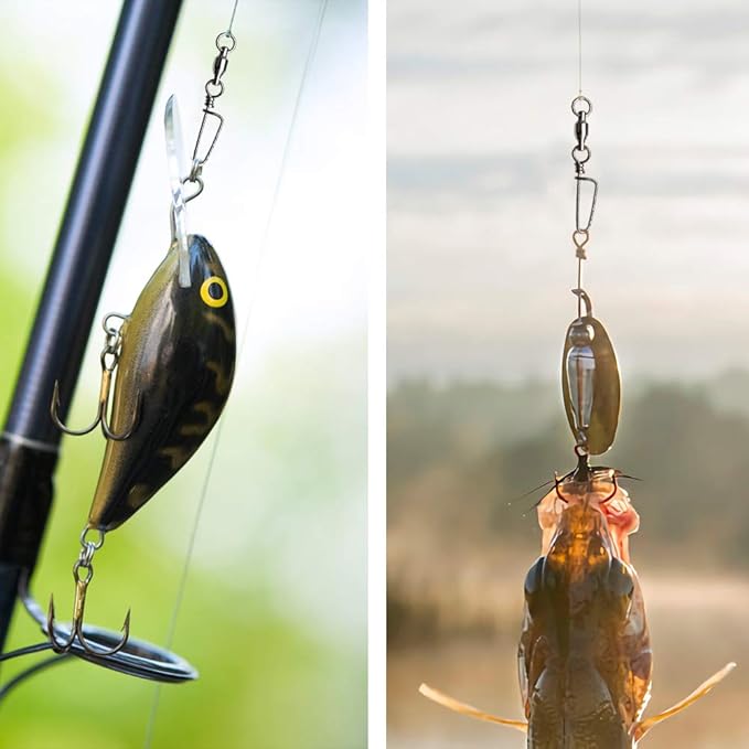 Snap Fishing Swivels Ball Bearing Black Nickel Ball Bearing Swivels Saltwater Heavy Duty Barrel Swivels for Freshwater Saltwater Fishing