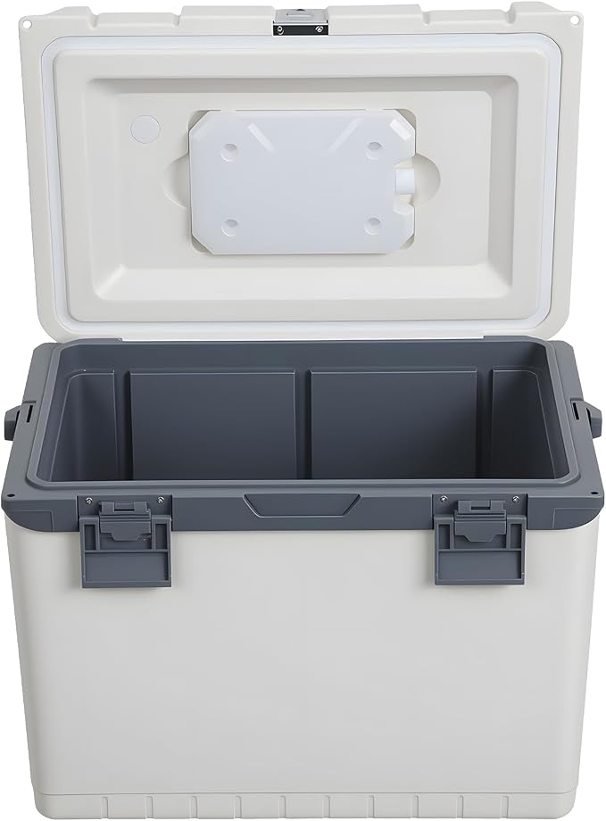 Ultra-Light 30 Quart Hard Cooler Insulated Portable Ice Chest Box for Drink, Beverage, Beach, Camping, Picnic, Fishing, Boat, Barbecue, 30% Lighter Than Rotomolded Coolers Keeps Ice for 3+ Days