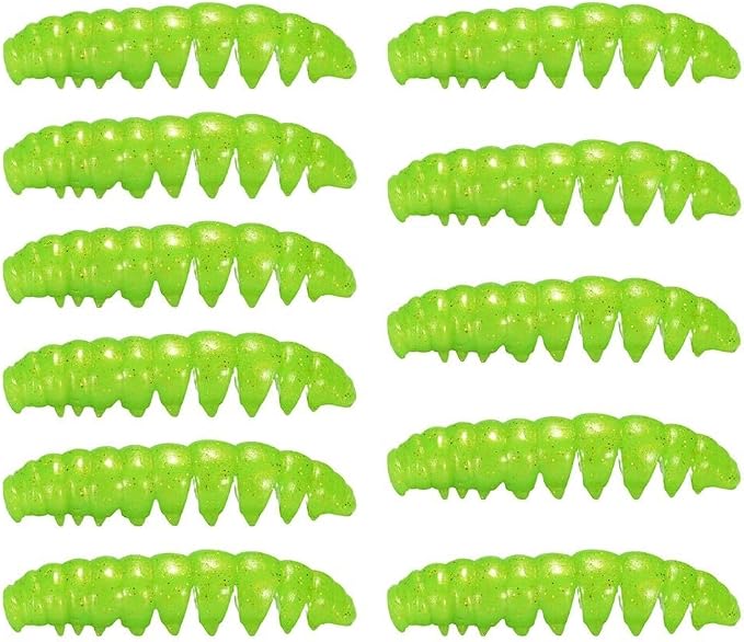 Soft Fishing Worm Baits TPR Segment Body Floating Lures for Freshwater Saltwater Bass Trout River Sea Fishing Gear 11pcs Set(white red)