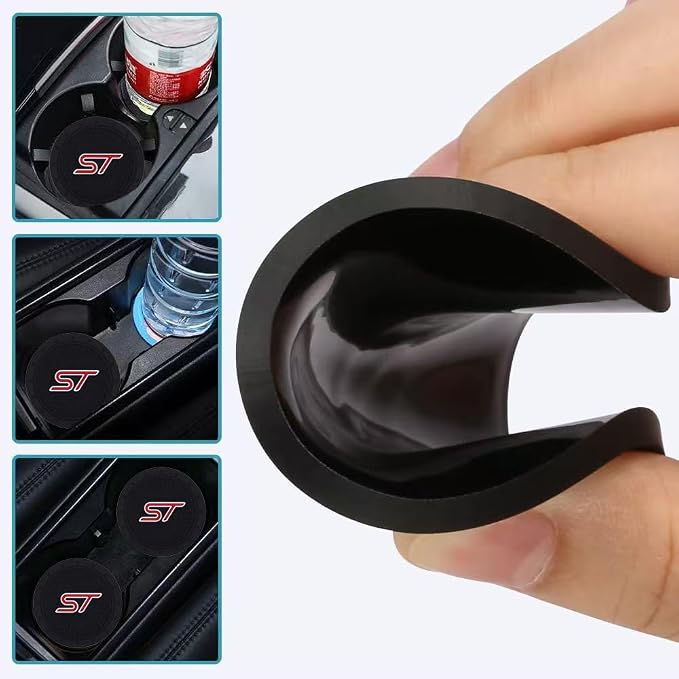 2 Pack ST Car Cup Holder, Non-Slip Cup Coasters for Fashion car Interior Accessories,Decorative Car Cup Mat, Diameter 2.75 Inch