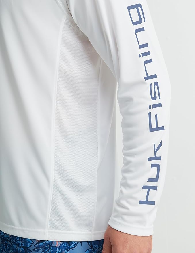 HUK Mens Pursuit Vented Long Sleeve Hoodie, Fishing Shirt with Hood