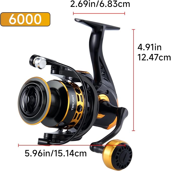 HAUT TON Dolphin Advance Edition Spinning Reel,5.2:1Gear Ratio,22LBS,5+1BB,Backlash Free Bearing,Sealed Drag System,Saltwater,Freshwater Fishing Reels