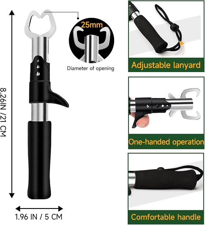 Aluminum Fishing Pliers, 5 Pcs Fishing Tool Kit, Upgraded Muti-Function Hook Remover and Fish Scissors, Fishing Gear, Ice Fishing Gift for Men