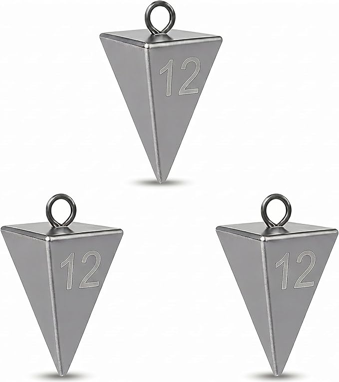Pyramid Sinkers for Surf & Saltwater Fishing Weights - Durable Lead Fishing Sinkers, 1oz,2oz,3oz,4oz,5oz,6oz,8oz, Assortment Packs.