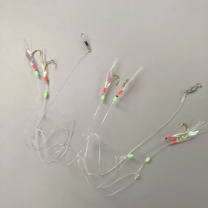 36-Piece Luminous Sabiki Rigs - Fishing Lures with Sharp Hooks for Freshwater & Saltwater