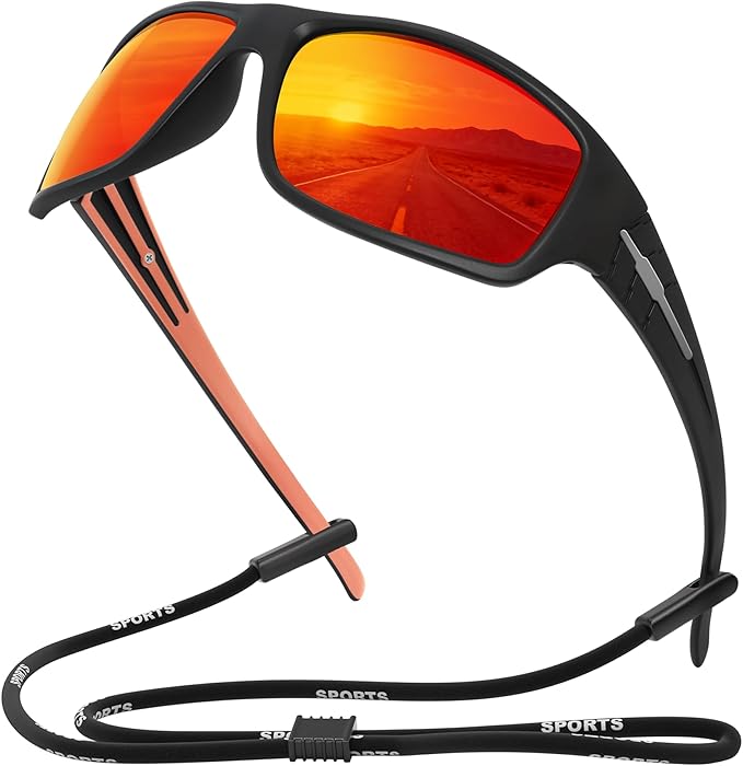 XVXV Polarized Sports Sunglasses for Men, Wrap Around Sun Glasses UV Protection for Cycling Fishing Driving