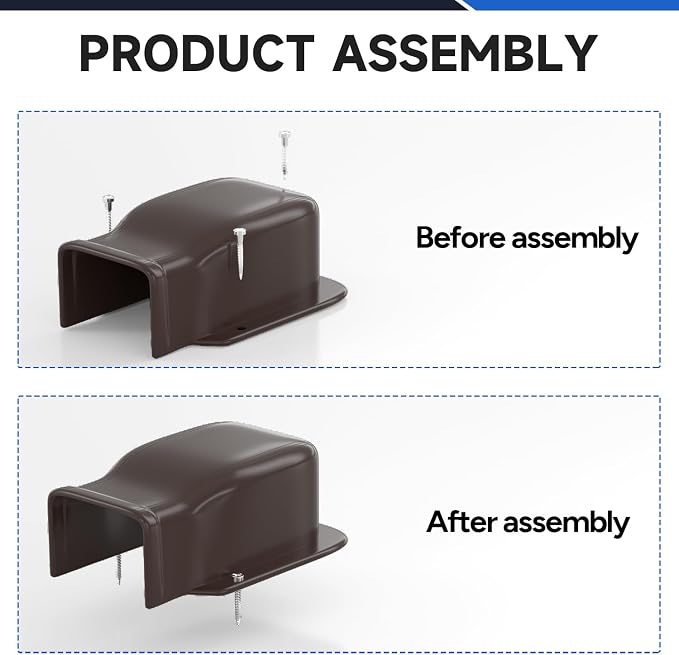 3'' Width Entry Wall Cover, PP Mini-Split Line Set Cover Accessories for Ductless Mini Split, Central AC and Heat Pumps, Brown