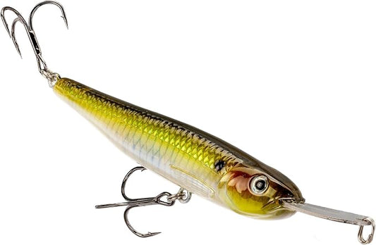 Strike King (HCEV70-864) Evader 70 Fishing Lure, Multi-Functional Hard Bait, Metal Lip, Evasive Action, 2 3/4-Inches, 1/4-Ounce, Size 10 Treble Hooks, Ghost Herring