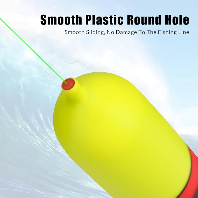 THKFISH Slip Bobbers Floats, EVA Foam Slider Floats, Weighted Fishing Bobbers for Sea Fishing Catfish Bobbers Assortment Freshwater, 4PCS Floatage 1-4oz