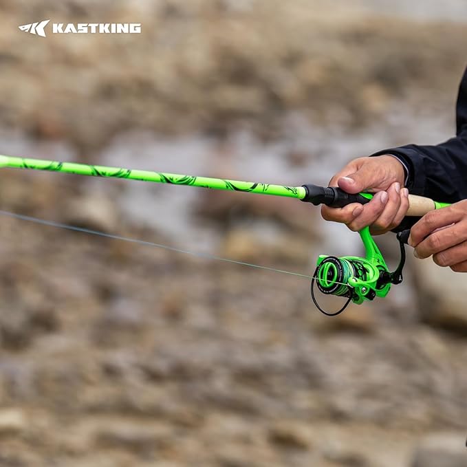KastKing Zephyr Dual Tip Casting Rods & Spinning Fishing Rods, Lightweight KastFlex IM6 Graphite Rod, Dual Tips Section for Different Powers, Built-in Hook Keeper, PTS Power Transition System