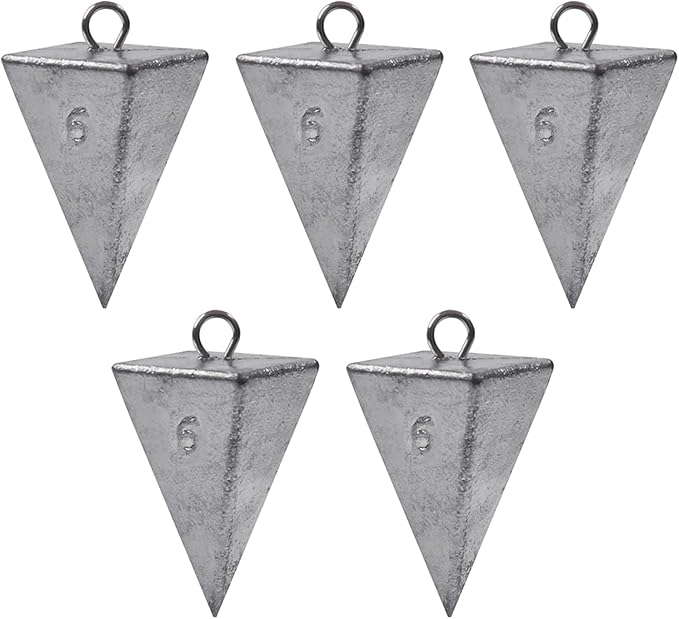 Pyramid Sinkers Fishing Weights, Saltwater Surf Fishing Sinkers Triangle Fishing Weights for Ocean Saltwater Surf Fishing Gear Tackle 1oz 2oz 3oz 4oz 5oz 6oz 8oz