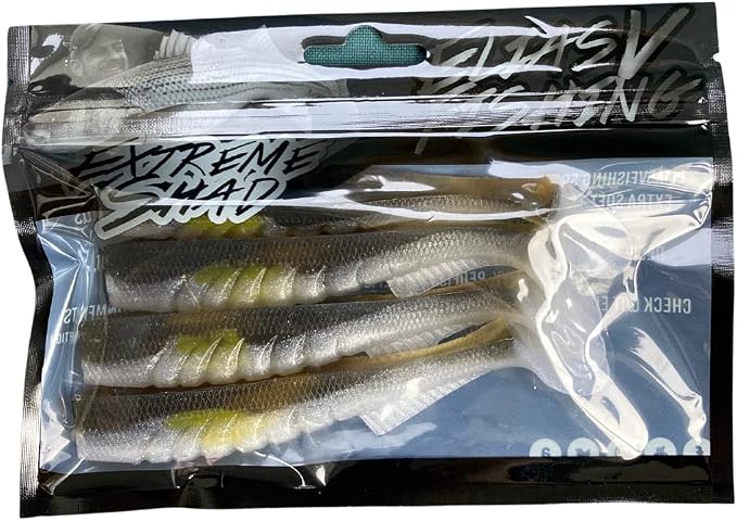 Extreme Paddle Tail Swim Baits - Soft Plastic Swimbaits, Premium Paddle Tail Swimbaits for Bass Fishing, Great Action Lifelike Saltwater Soft Swimbait Shad Lure