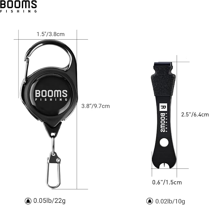 Booms Fishing FC2 Fishing Knot Tying Tool, Fly Fishing Line Cutter, Fishing Clippers with Retractor