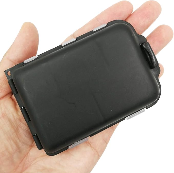 2x Small Hard Fishing Tackle Box Portable Case Hooks Lure Baits Storage Box Containers For Storing Swivels Jigs Hooks Sinker,10 Compartments (Black)
