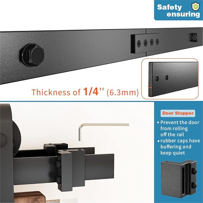 ZEKOO 10FT Double Track Bypass Sliding Barn Door Hardware Kit for 2 Doors, Bypass Barn Door Track Kit, Low Ceiling, Easy Install, Fit 60" Wide Door Panel