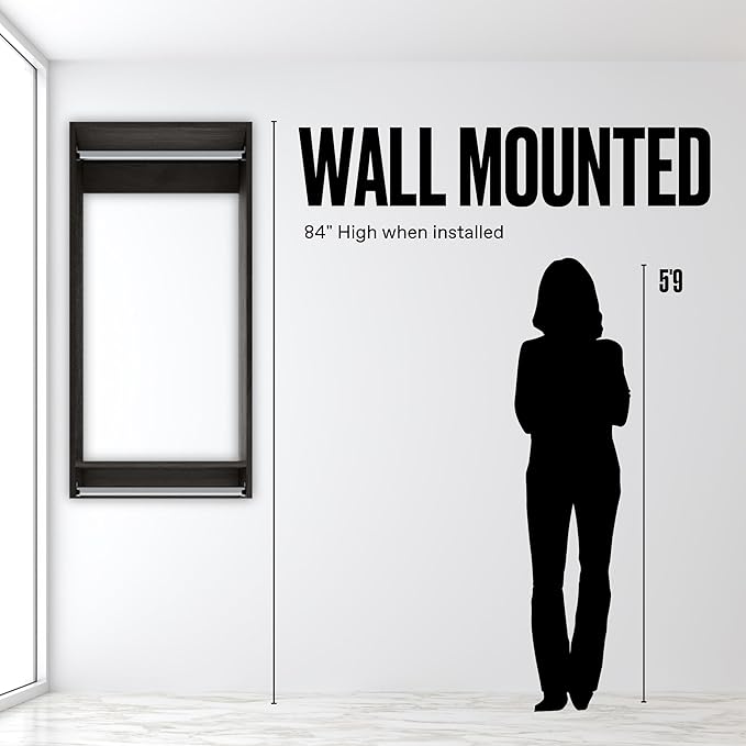 Double Hanging Closet Unit - Modular Corner Closet System with Storage Shelves (Grey, 30 inches Wide)