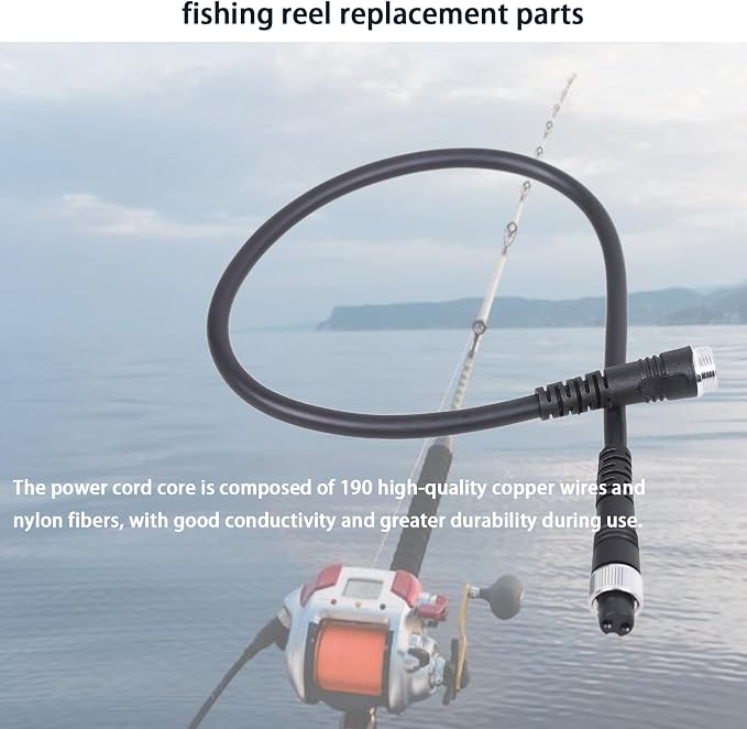 4.9Feet Electric Reel Power Cord – Compatible with Daiwa, Seaborg, Leobritz,Tanacom, BeastMaster, Shimano Fishing Reel Super Air Cord(1Pcs)