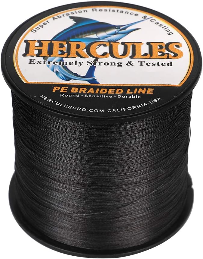 HERCULES Cost-Effective Super Cast 8 Strands Braided Fishing Line 10LB to 300LB Test for Salt-Water,109/328/547/1094 Yards(100M/300M/500M/1000M),Diam.#0.12MM-1.2MM,Hi-Grade Performance,Variety Colors