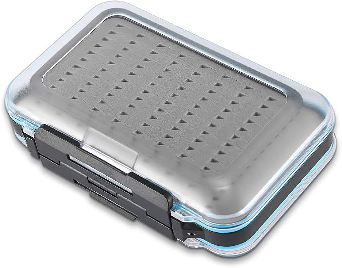 Fly Fishing Box Two-Sided Waterproof Lightweight Fly Box Easy Grip Transparent Lid Fly Fishing Lures Box Multiple Sizes