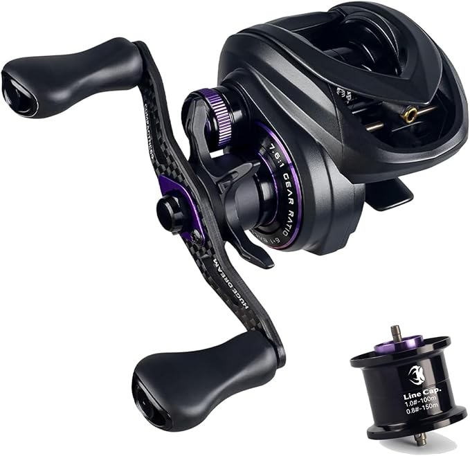 KINGDOM Micro Monster Pro BFS Reel – 0.07oz Ultralight Casting, Only 138g (4.9 oz) Aluminum Frame, CSB Anti-Backlash, Shallow Spool, 7.6:1 – Trout Bass Panfish Finesse Fishing