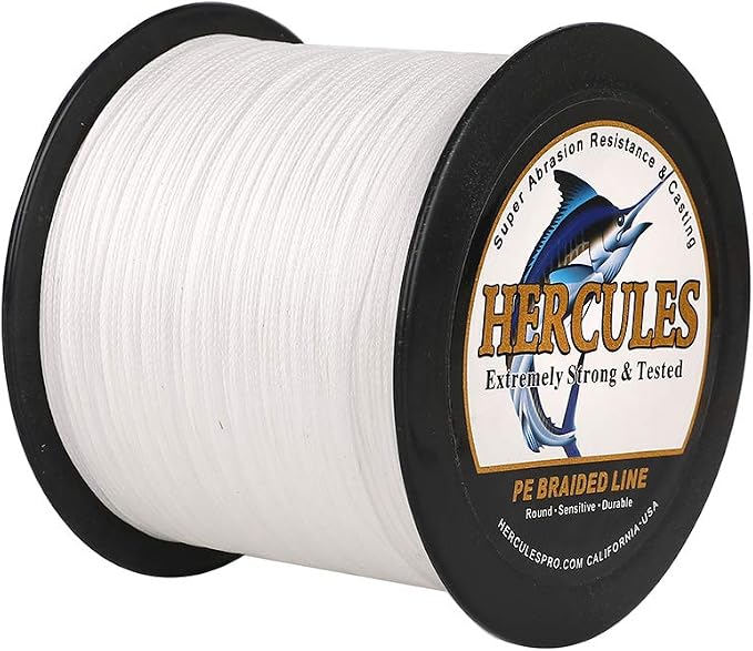 HERCULES Cost-Effective Super Strong 4 Strands Braided Fishing Line 6LB to 100LB Test for Salt-Water, 109/328 / 547/1094 Yards (100M / 300M / 500M / 1000M), Diam# 0.08MM - 0.55MM, Hi-Grade