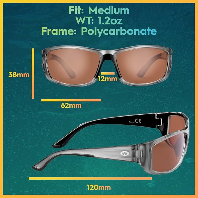 Flying Fisherman Buchanan Polarized Sunglasses for Men, Women, Fishing, Boating, Outdoor Sports, 100% UV Protection