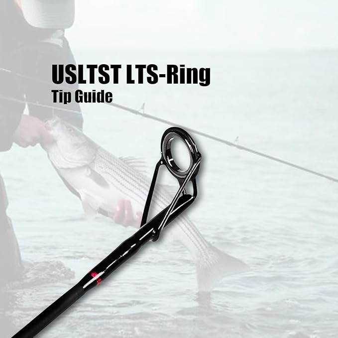Fiblink Surf Casting Fishing Rod 2-Piece Graphite Travel Baitcasting Fishing Rod