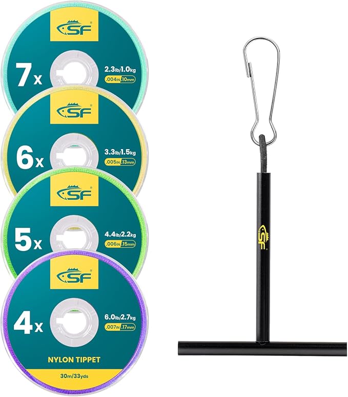 SF Clear Nylon Tippet Line with Holder Fly Fishing Tippets Leaders Trout 0X 1X 2X 3X 4X 5X 6X 7X