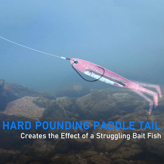 Dr.Fish Paddle Tail Swimbaits, Soft Fishing Lures for Bass Fishing 2.75-4.75 Inches, Freshwater & Saltwater Soft Plastic Baits Swim Shad Bait Minnow Lures Drop Shot