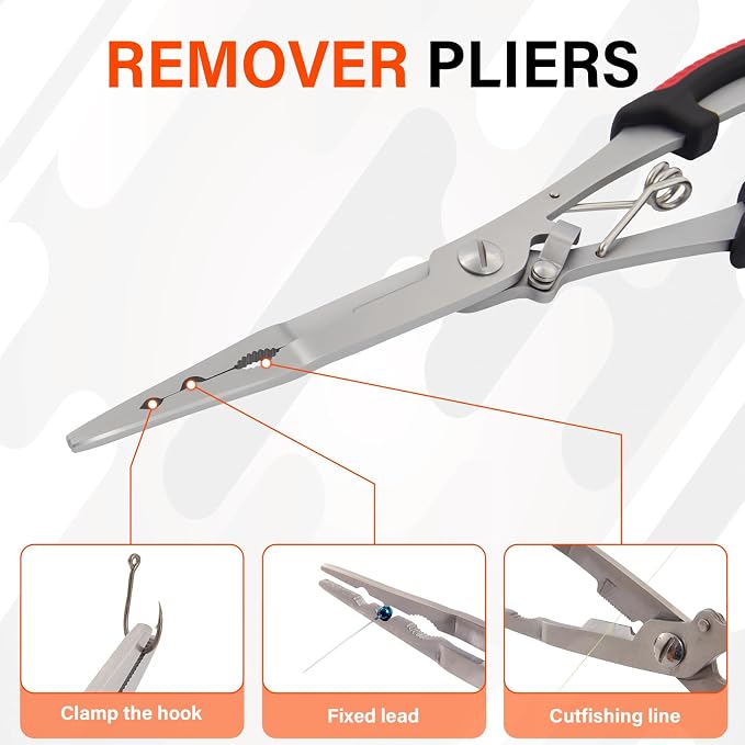 Fishing Tool Set, Fish Lip Gripper Pliers and Upgraded Muti-Function Fishing Pliers, for Fly Fishing, Ice Fishing, for Fishing Enthusiasts - Gift for Men