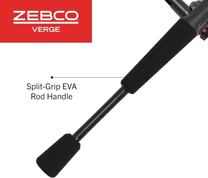 Zebco Verge Spinning Reel and Fishing Rod Combo, Changeable Right- or Left-Hand Retrieve, Pre-Spooled with Zebco Fishing Line